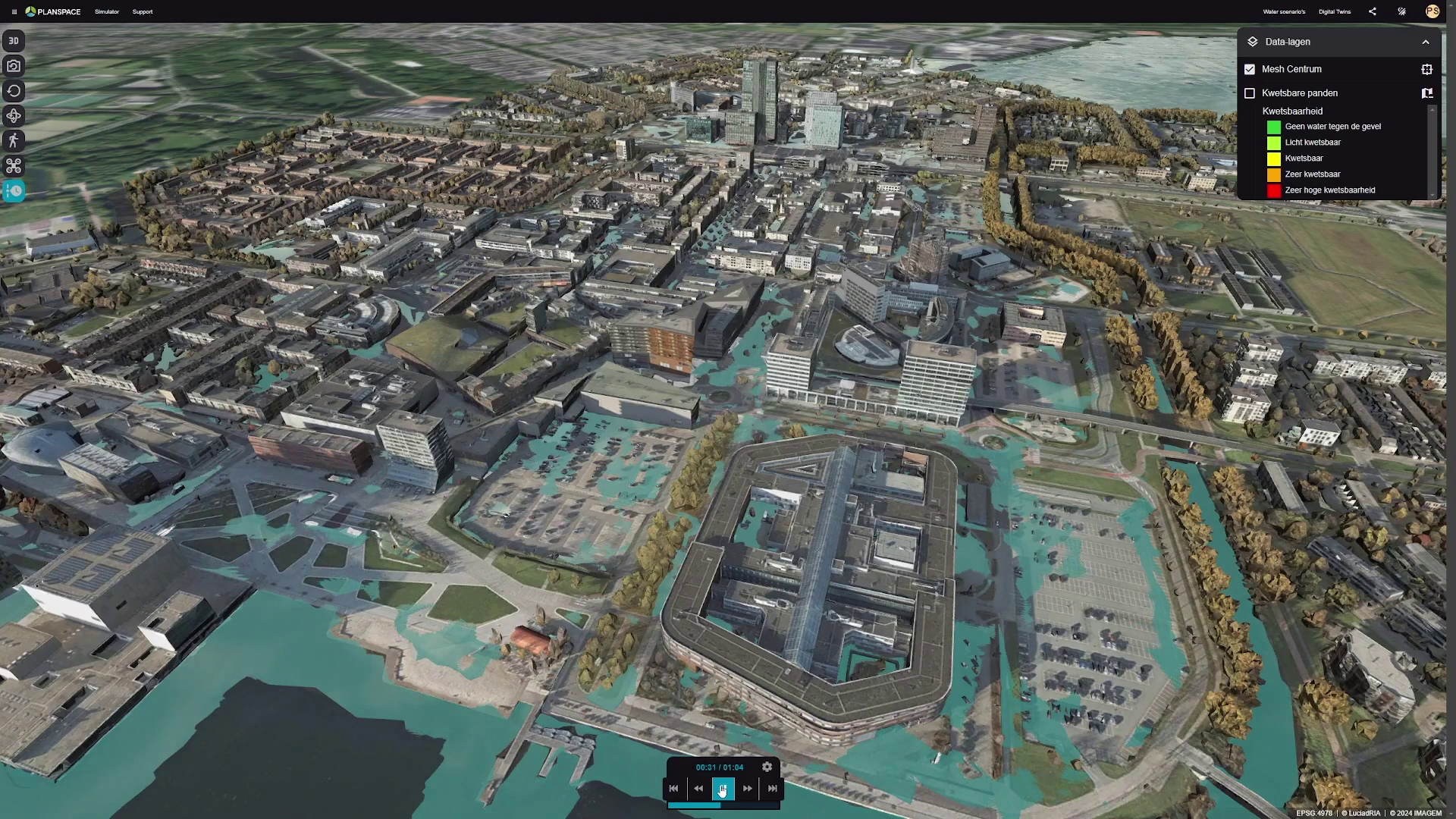 Wateroverlast simuleren in Digital twin IMAGEM